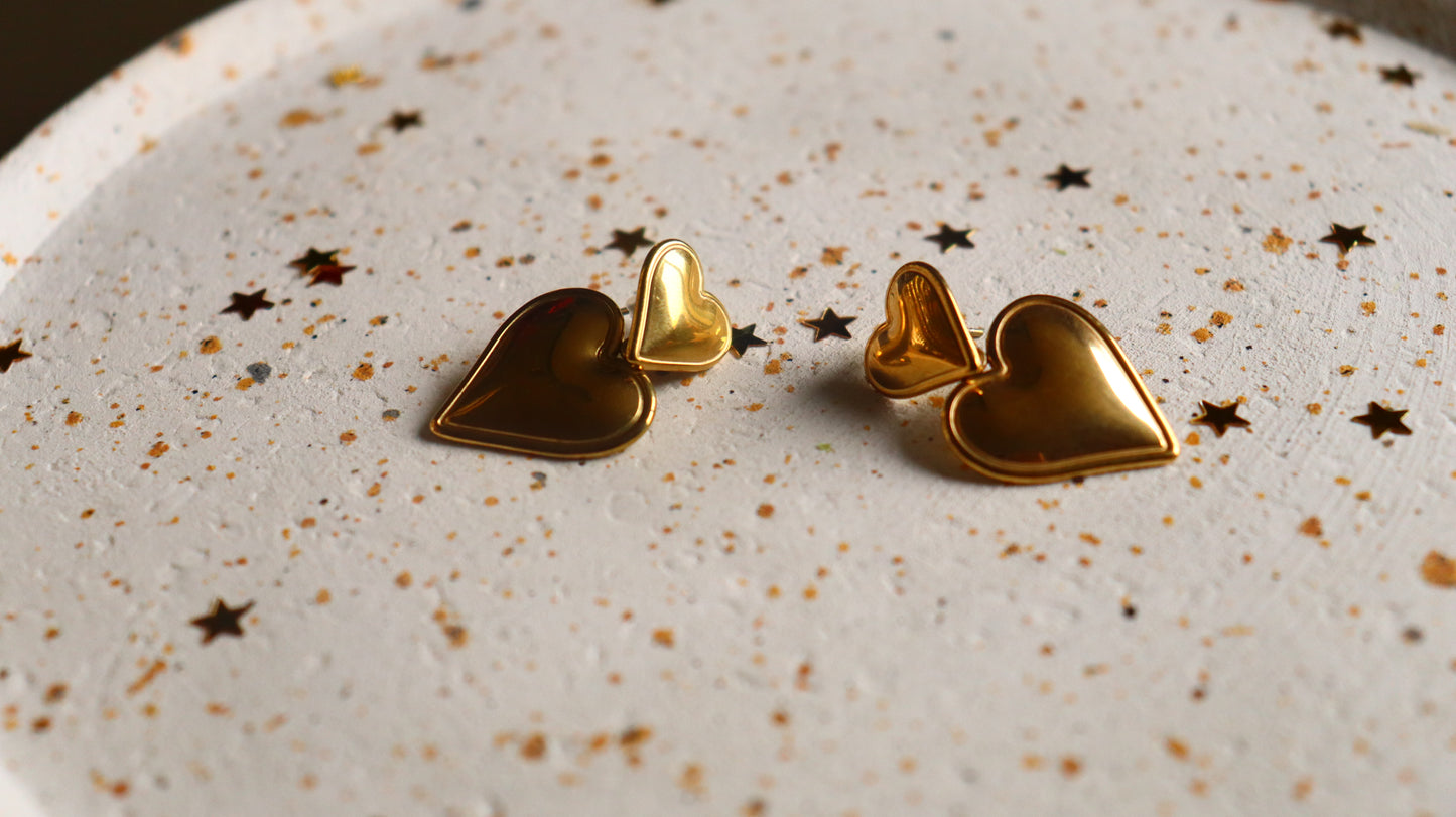 Double Hearts Earrings